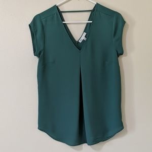 DR2 Green V-neck Blouse
